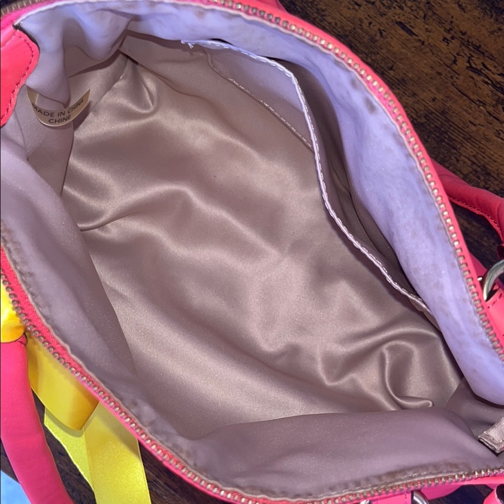 Coach Pink Handbag with Yellow Accents - Picture 3 of 7